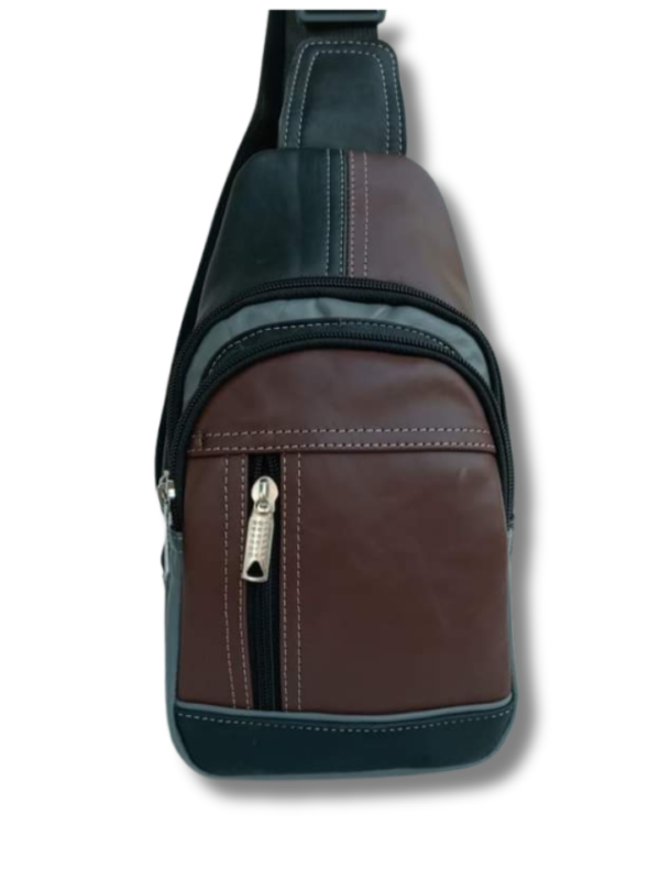Men's Chest Bag Men's Casual Trend Shoulder Bag Leather Messenger Bag for Travel Hiking Running(Brown,Gray,Red,Black)